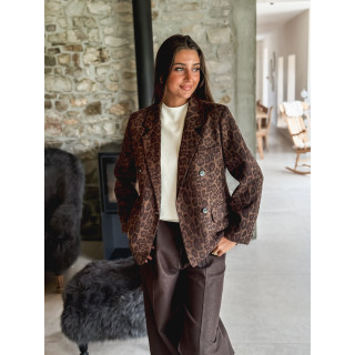 Blazer léopard Abéline - Chocolat
