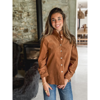 Chemise en velours Darlène - Camel