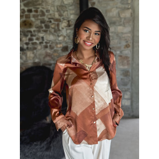 Chemise à motifs Aurea - Camel