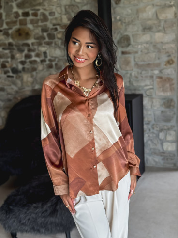 Chemise à motifs Aurea - Camel