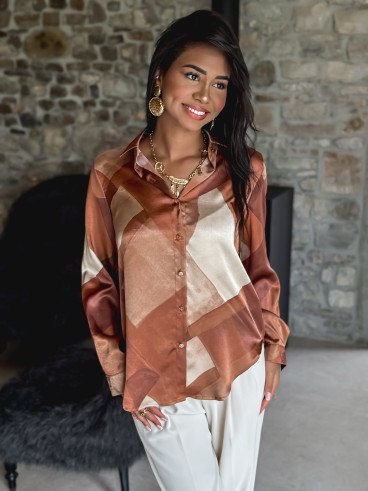 Chemise à motifs Aurea - Camel