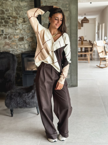 Gilet à motif Elisabeth - Beige