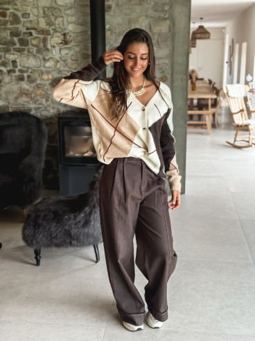 Gilet à motif Elisabeth - Beige