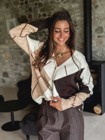 Gilet à motif Elisabeth - Beige