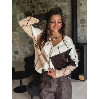 Gilet à motif Elisabeth - Beige