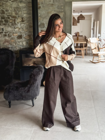 Gilet à motif Elisabeth - Beige