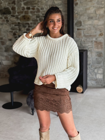 Jupe courte Flora - Marron