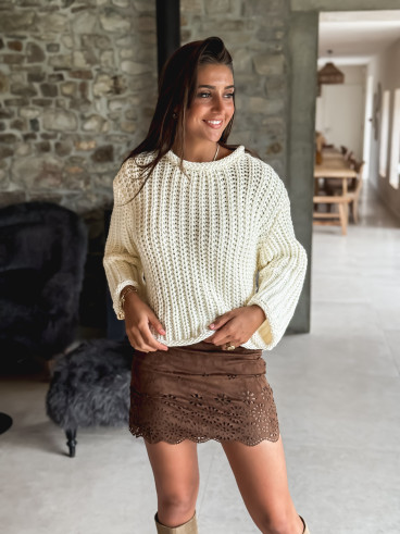 Jupe courte Flora - Marron