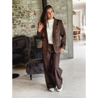 Blazer léopard Abéline - Chocolat