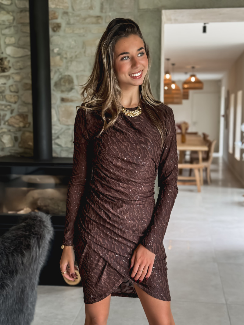 Robe courte Beloria - Chocolat