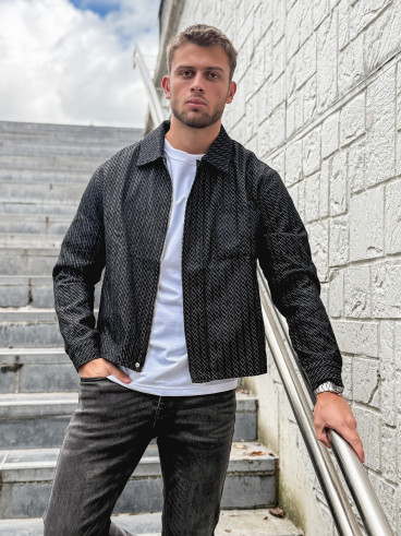 Chemise à motifs Naoki - Noir