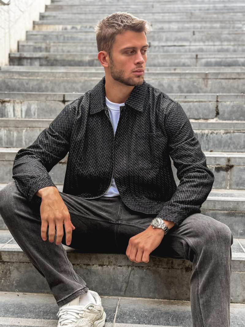 Chemise à motifs Naoki - Noir