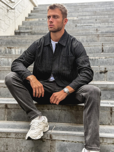 Chemise à motifs Naoki - Noir