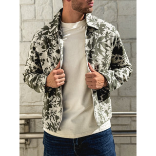 Veste à motifs Olivier - Kaki/Ecru