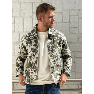 Veste à motifs Olivier - Kaki/Ecru