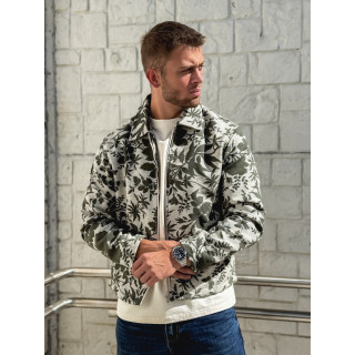 Veste à motifs Olivier - Kaki/Ecru