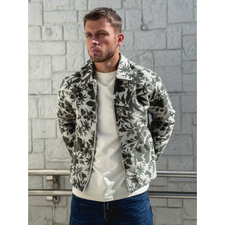 Veste à motifs Olivier - Kaki/Ecru