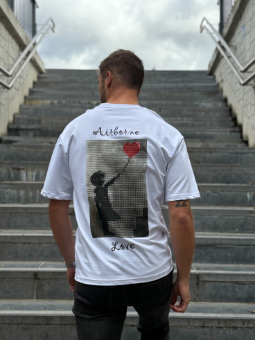 T-shirt "Airborne Love" - Blanc