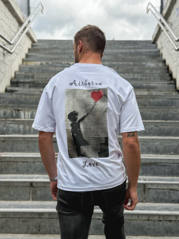 T-shirt "Airborne Love" - Blanc