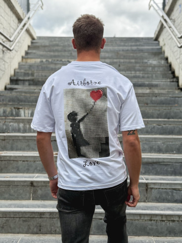 T-shirt "Airborne Love" - Blanc