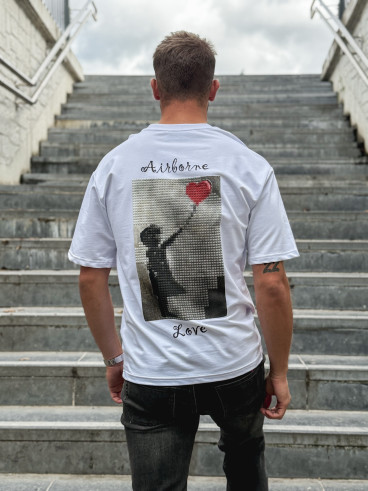 T-shirt "Airborne Love" - Blanc
