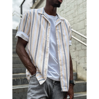 Chemise lignée Aymeric - Beige