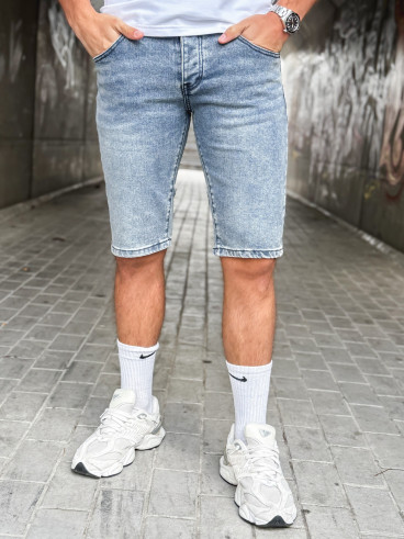 Short en jeans Lorenzo - Bleu