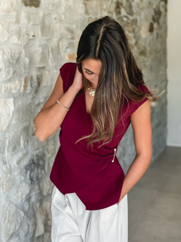 Blouse sans manches Aliénor - Bordeaux