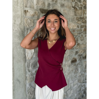 Blouse sans manches Aliénor - Bordeaux