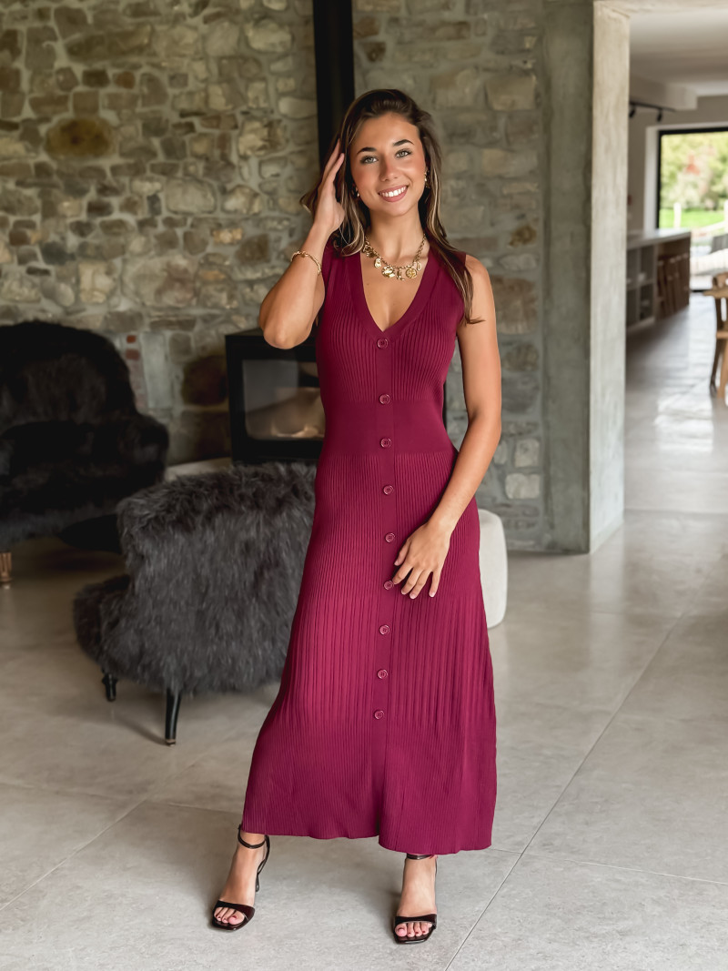 Robe longue Vaénna - Bordeaux