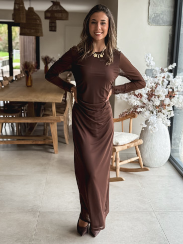 Robe longue Talésia - Chocolat