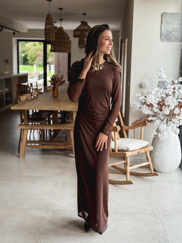Robe longue Talésia - Chocolat