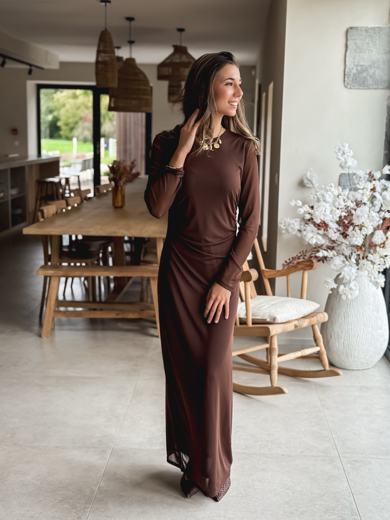 Robe longue Talésia - Chocolat