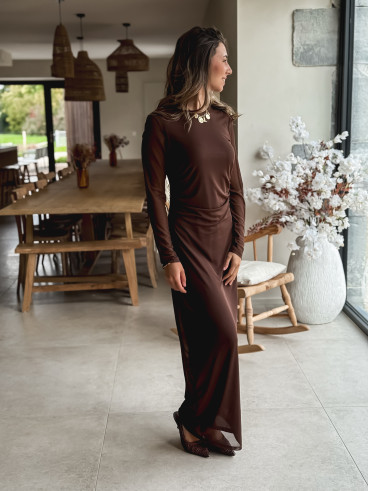 Robe longue Talésia - Chocolat