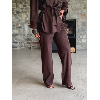 Pantalon en suédine Myrelle - Chocolat