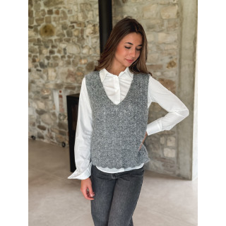 Pull Sans manches Evelyne - Gris