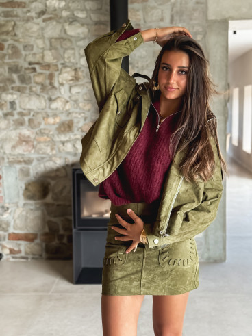 Veste en suédine Anaya - Kaki