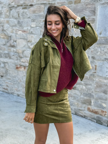 Veste en suédine Anaya - Kaki