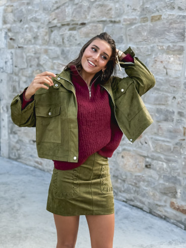 Veste en suédine Anaya - Kaki