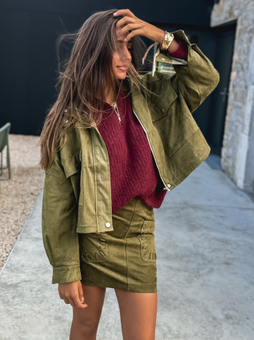 Veste en suédine Anaya - Kaki