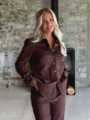 Chemise en suédine Myrelle - Chocolat