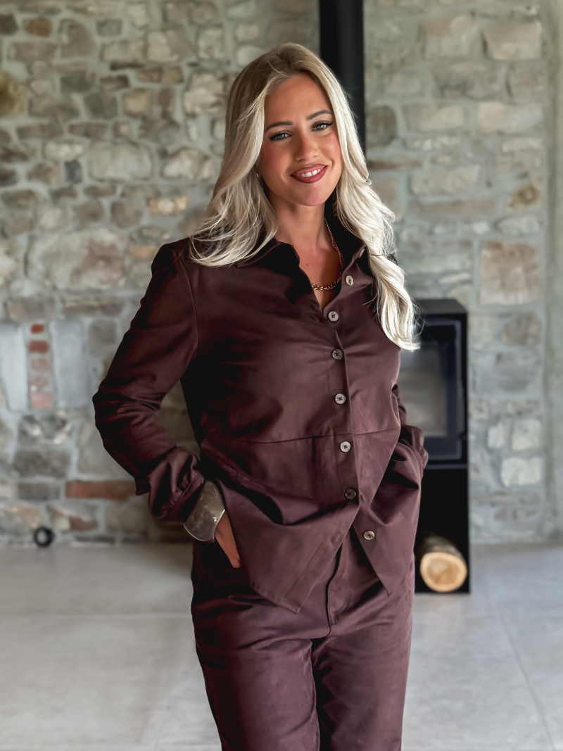 Chemise en suédine Myrelle - Chocolat