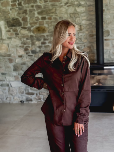 Chemise en suédine Myrelle - Chocolat
