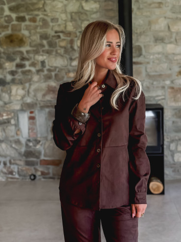 Chemise en suédine Myrelle - Chocolat
