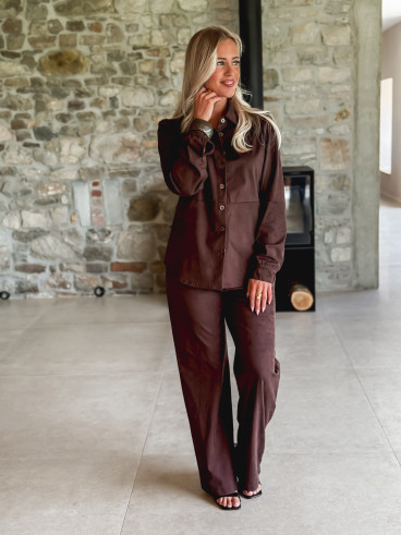 Chemise en suédine Myrelle - Chocolat