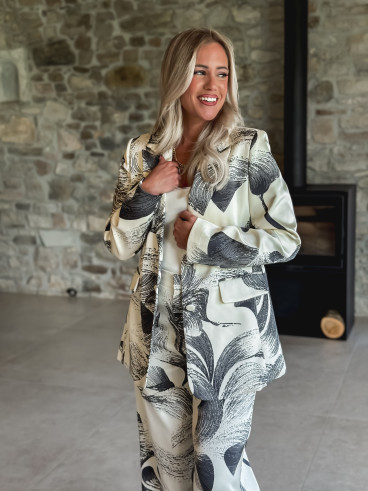 Blazer à motifs Vespera - Ecru