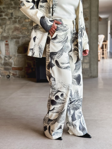 Pantalon à motifs Vespera - Ecru