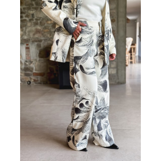Pantalon à motifs Vespera - Ecru