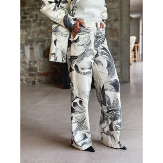 Pantalon à motifs Vespera - Ecru