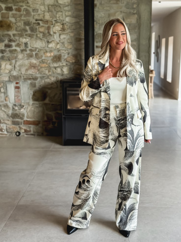 Pantalon à motifs Vespera - Ecru